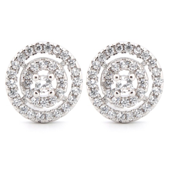 AES187 | 925 Silver Rhodium Plated CZ Set Studs