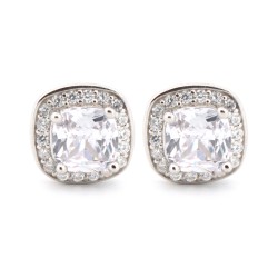 AES189 | 925 Silver Rhodium Plated CZ Set Studs