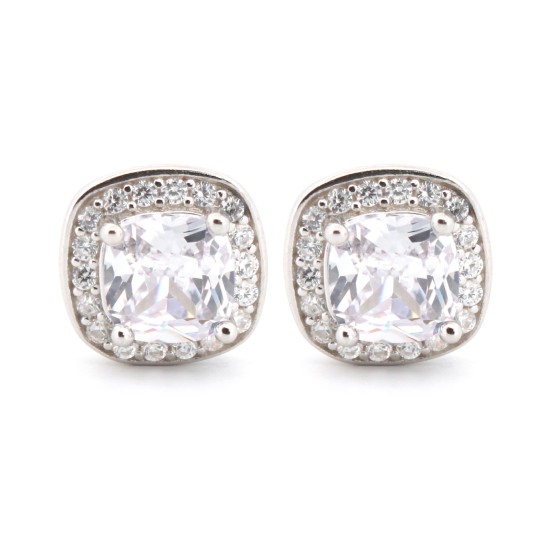 AES189 | 925 Silver Rhodium Plated CZ Set Studs