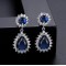 AES191 | 925 Silver Rhodium Plated Pear Shape Cluster Drops