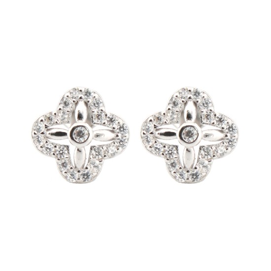 AES193 | 925 Silver Rhodium Plated CZ Set Studs