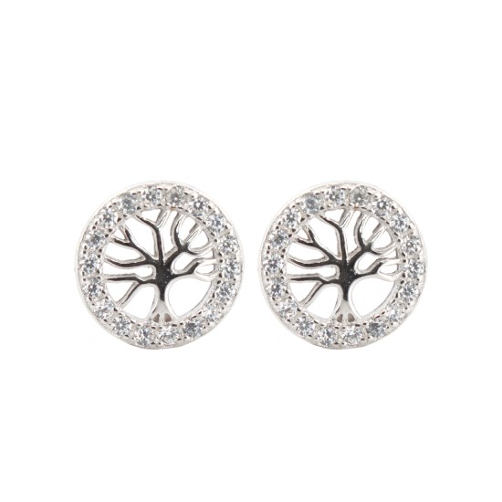 AES202 | 925 Silver Rhodium Plated CZ Set Studs