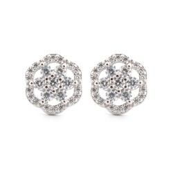 AES204 | 925 Silver Rhodium Plated CZ Set Studs