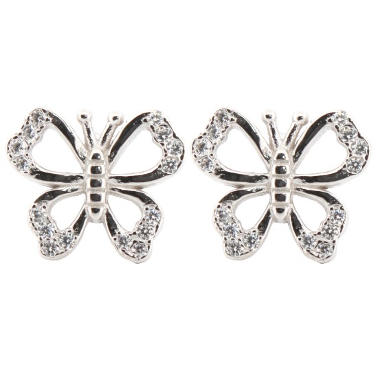 AES207 | 925 Silver Rhodium Plated CZ Set Studs