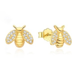 AES210 | 925 Silver 14ct Gold Plated CZ Set Studs