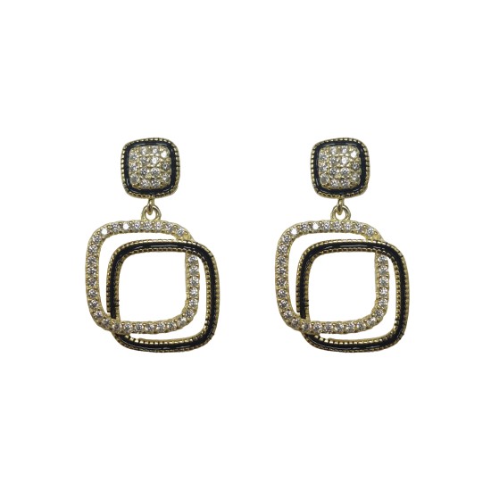 AES214 | 925 Silver 14ct Gold Plated CZ Set Studs