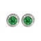 AES219G | 925 Silver Rhodium Halo Studs Emerald Centre CZ