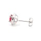 AES219R | 925 Silver Rhodium Halo Studs Ruby Centre CZ