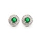 AES220G | 925 Silver Rhodium Halo Studs Emerald Centre CZ