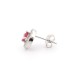 AES220R | 925 Silver Rhodium Halo Studs Ruby Centre CZ