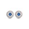 AES221B | 925 Silver Rhodium Halo Studs Sapphire Centre CZ