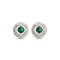 AES221G | 925 Silver Rhodium Halo Studs Emerald Centre CZ