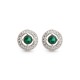 AES221G | 925 Silver Rhodium Halo Studs Emerald Centre CZ