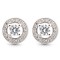 AES221W | 925 Silver Rhodium Halo CZ Studs White