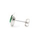 AES223G | 925 Silver Rhodium Pear Shape Studs Emerald Centre CZ