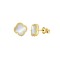 AES225-GP | 925 Silver 14ct Gold Plated MOP Clover Studs