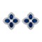 AES227B | 925 Silver 14ct Gold Plate CZ Set Clover Studs Blue