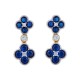 AES229B | 925 Silver 14ct Gold Plate CZ Set Clover Drops Blue