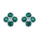 AES230G | 925 Silver Rhodium CZ Set Clover Studs