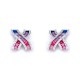 AES232 | 925 Silver Rhodium Plated Multo Col CZ Set Kisses Studs