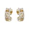 AES237 | 925 Silver 14ct Gold Plated CZ Set Curb Half Hoop Studs