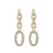 AES242 | 925 Silver 14ct Gold Plated CZ Set Stud Drop Earrings