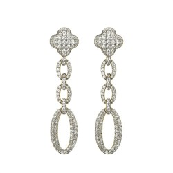 AES247 | 925 Silver 14ct Gold Plated CZ Set Stud Drop Earrings