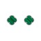 AES257 | 925 Silver Rhodium 5 Clover  Stud Earrings Malachite Green Colour