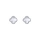 AES259 | 925 Silver Rhodium 8mm CZ Set  5 Clover Stud Earrings  MOP White Colour