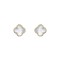 AES259-GP | 925 Silver 14ct gold Plated 8mm  CZ Set 5 Clover Stud Earrings  MOP  White Colour