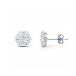 925 Silver CZ Set 6x1 Cluster Studs 6mm