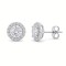 925 Silver CZ Set Halo Studs 6.5mm