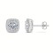 925 Silver CZ Set Sq Halo Studs 5.0mm