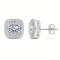 925 Silver CZ Set Sq Halo Studs 6.0mm