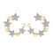 AES272-GP | 925 Sterling Silver Gold Plated CZ Star Hoops