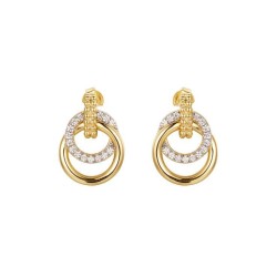 AES274-GP | 925 Sterling Silver Gold Plated CZ Ring Hoops