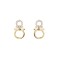 AES279-GP | 925 Sterling Silver Gold Plated CZ Equestrian Hoops