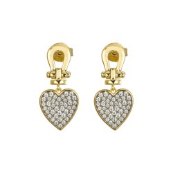 AES282-GP | 925 Sterling Silver Gold Plated CZ Heart Drops
