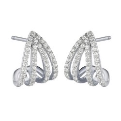 925 Sterling Silver CZ Triangle Drops
