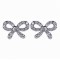 AES289-GP | 925 Sterling Silver CZ Bow Stud Earrings