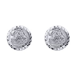 925 Silver 10mm St George & Dragon Stud Earrings