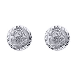 925 Silver 10mm St George & Dragon Stud Earrings