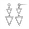 925 Sterling Silver CZ Triangle Drop Earrings