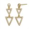 925 Sterling Silver 14K Gold Plated CZ Triangle Drop Earrings
