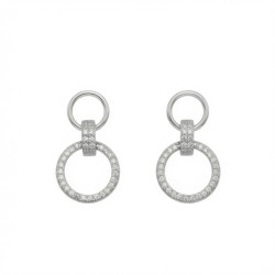 925 Sterling Silver CZ Circle Pendant Set