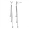 925 Sterling Silver CZ Chain Tassel Earrings