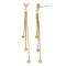 925 Sterling Silver 14K Gold Plated CZ Chain Tassel Earrings