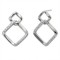 925 Sterling Silver CZ Square Knot Earrings