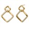 925 Sterling Silver 14K Gold Plated CZ Square Knot Earrings