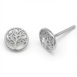 925 Sterling Silver Tree of Life Stud Earrings